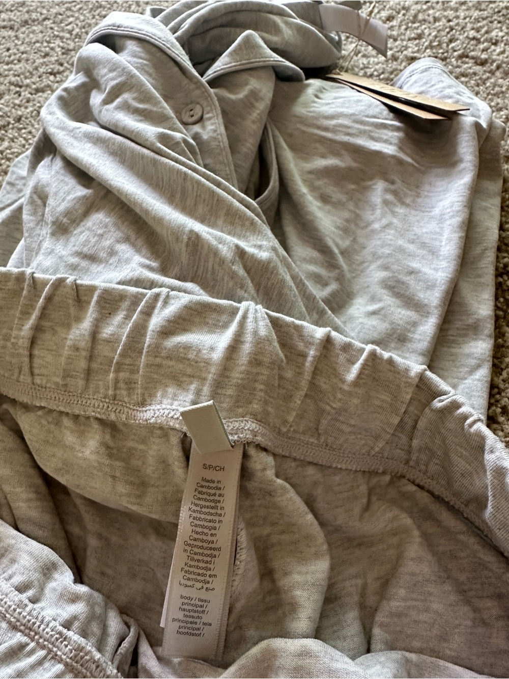 SKIMS Sleep Long Sleep Set Light Heather Grey NWT - Picture 6 of 9